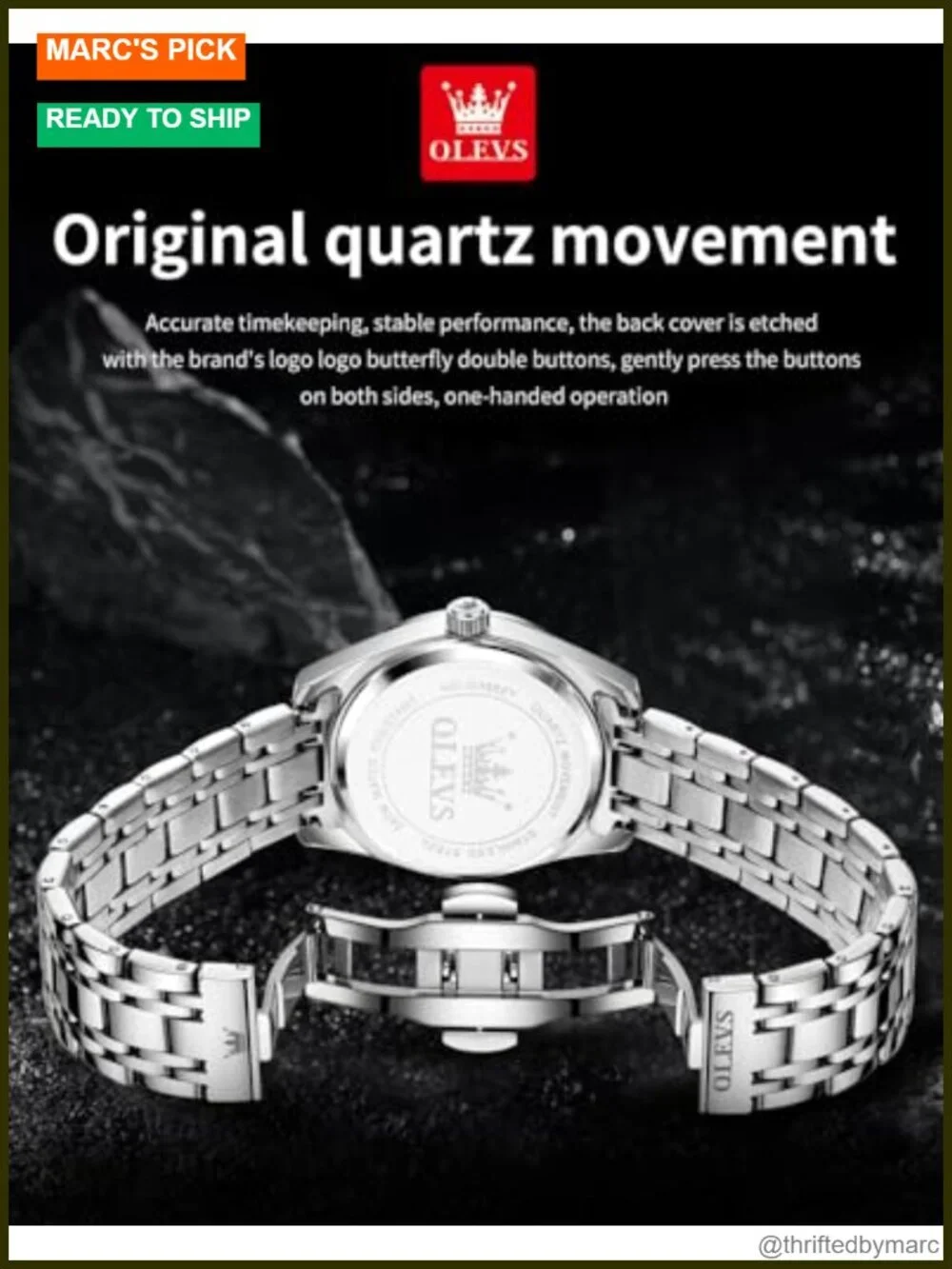 Large Numeral Easy Read Quartz Watch Stainless Steel Luminous Date Casual